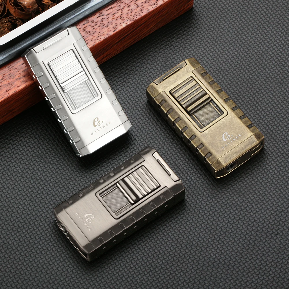 GALINER Cigar Cutter Lighter Set Smoking Accessories Puro Drill Punch New Unusual Lighter Jet Gas Charuto Knife