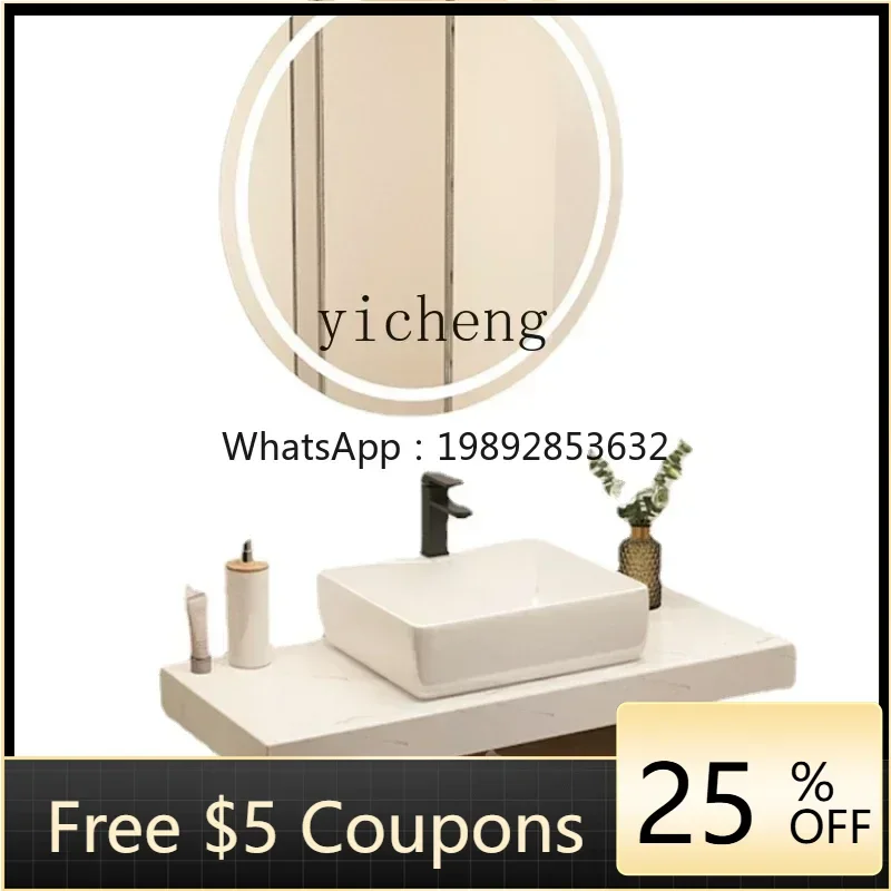 LYY Face Washing Cabinet Holding Basin Combination Master Bedroom Toilet Washstand Ceramic Integrated