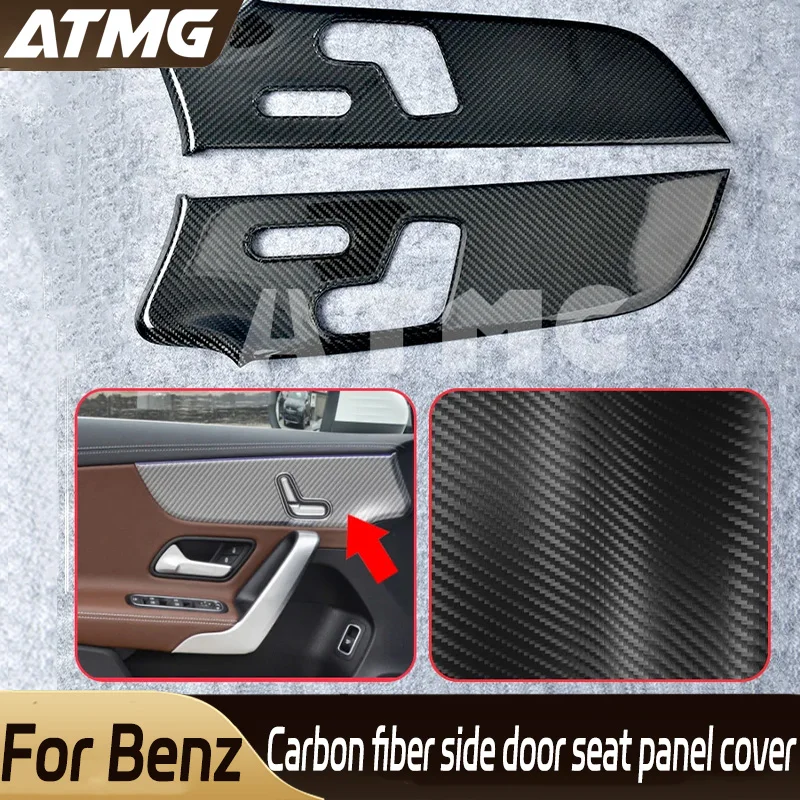 Real Carbon Fiber For Mercedes Benz A CLA Class W177 V177 C118 W118 CLA45 A35 A45 2020 Car Side Door Seat Panel Cover Trim