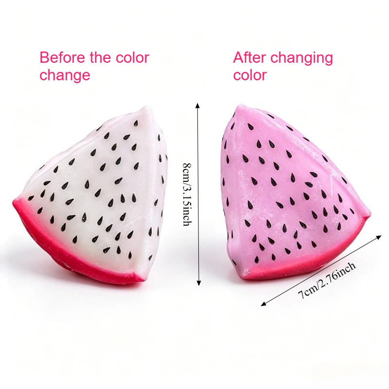 Simuliertes Farbwechselndes Drachenfrucht-Squishy-Spielzeug, Frucht-Hand-Anti-Stress-Quetschball, Dekompressionsspielzeug für sensorische Autismus-Therapie – Detail 1