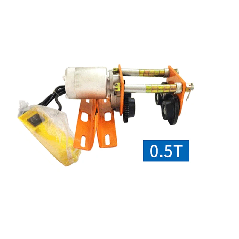 Mini elektryczny wózek dźwigowy ręczny 0.5T do użytku domowego, monorail, wózek na belkę I, bloczek jezdny