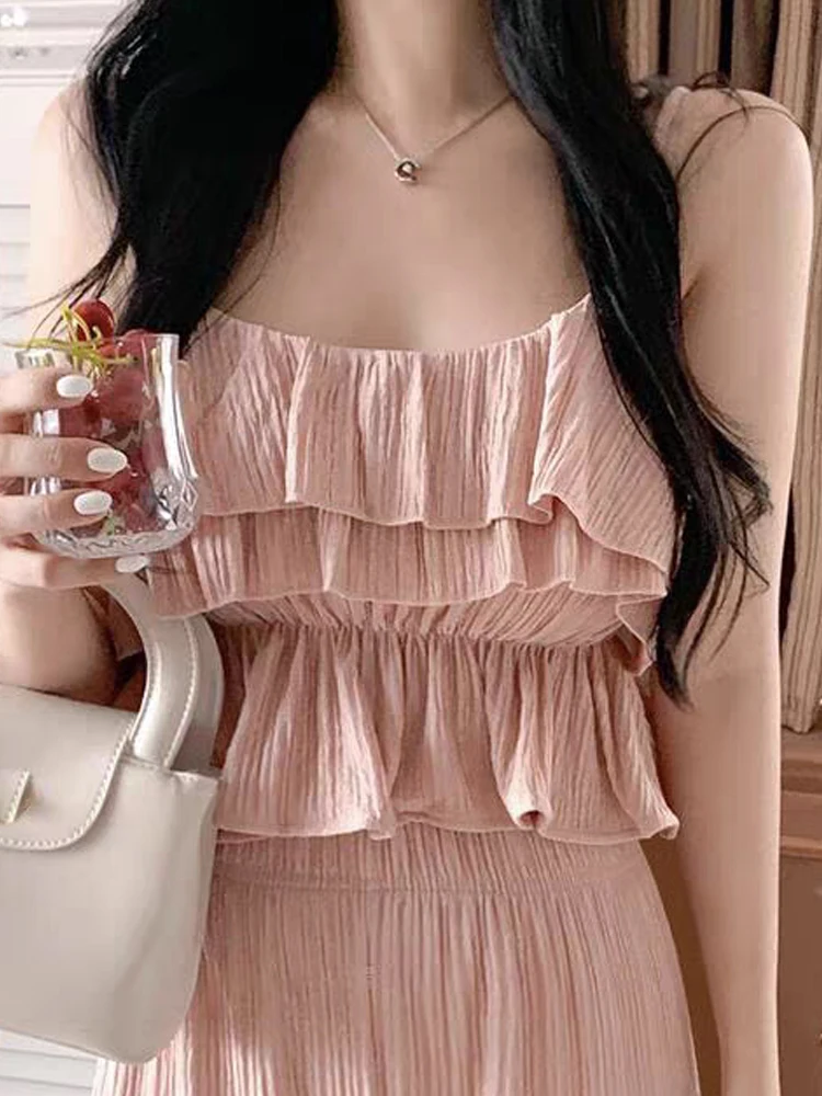 

Slimming High Waist Wide Leg Pants Floral Embellied Pleated Blouse V-Ne Summer Outfit Women's Faion Set Long Pants