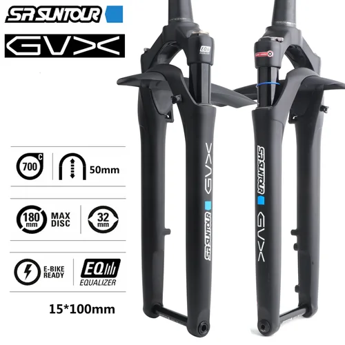 Sr sunTour-gvxロードバイクサスペンションフォーク,700c,50mm,トラベルスルーalex,100x15mm,qシステム,フォークリフト,オフロードバイク用