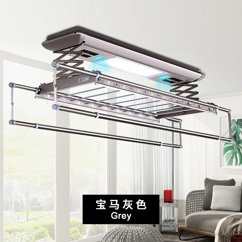 Smart Electric Automatic Balcony Mounted Clothes Rack Rails Remote Controlled Aluminum Ceiling  Drying Hanger Garments