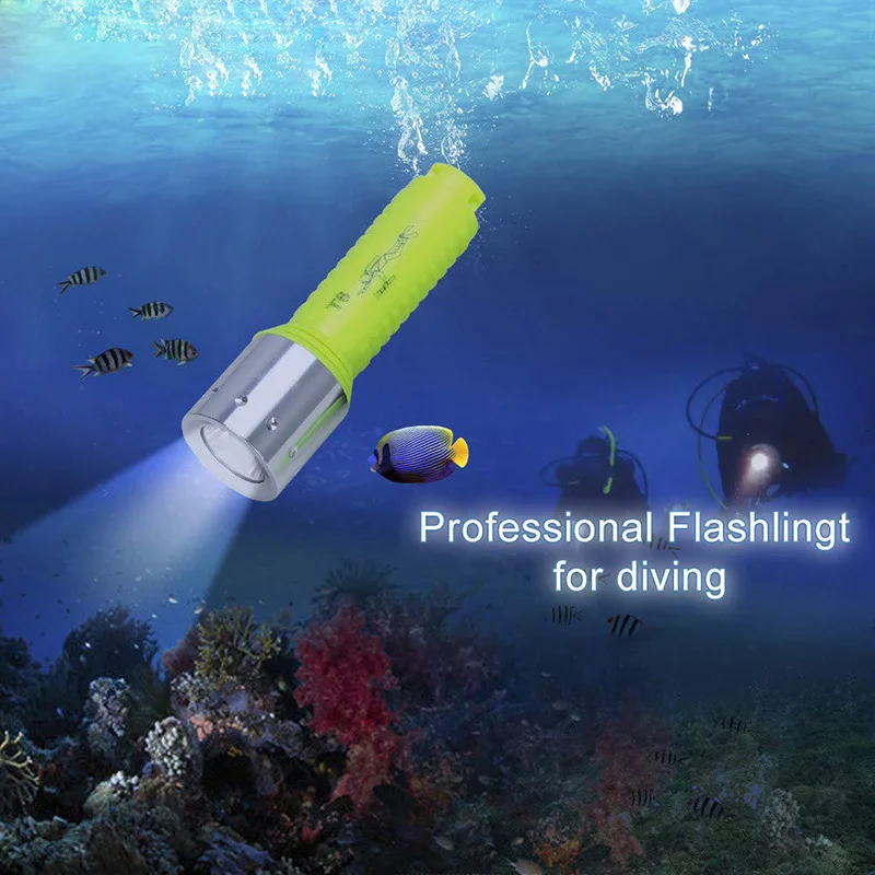 T20 Diving Flashlight LED Super Underwater 3000LM Waterproof Torch Lamp Professional Scuba for Dive Swimming Under Water Sport