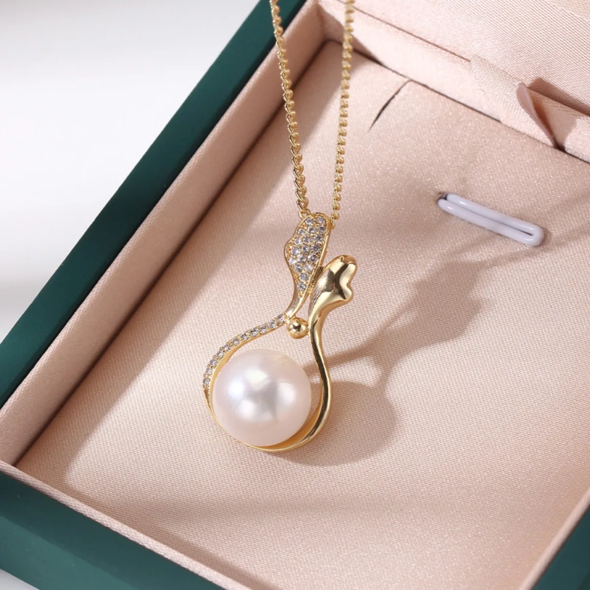 Floral Teardrop Pearl Pendant Blank Setting, Brass 14K &18K Gold Plated Real Gold Electroplating Elegant DIY Findings