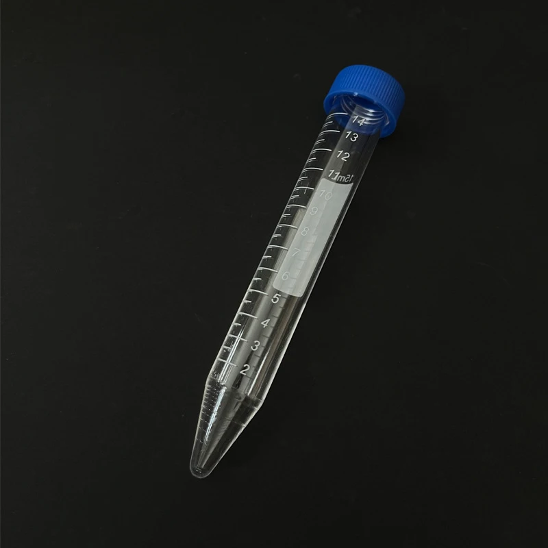 15ml Conical Bottom Centrifuge Tubes Screw Cap Lab Consumables Polystyrene Test Tubes Single Color Printing