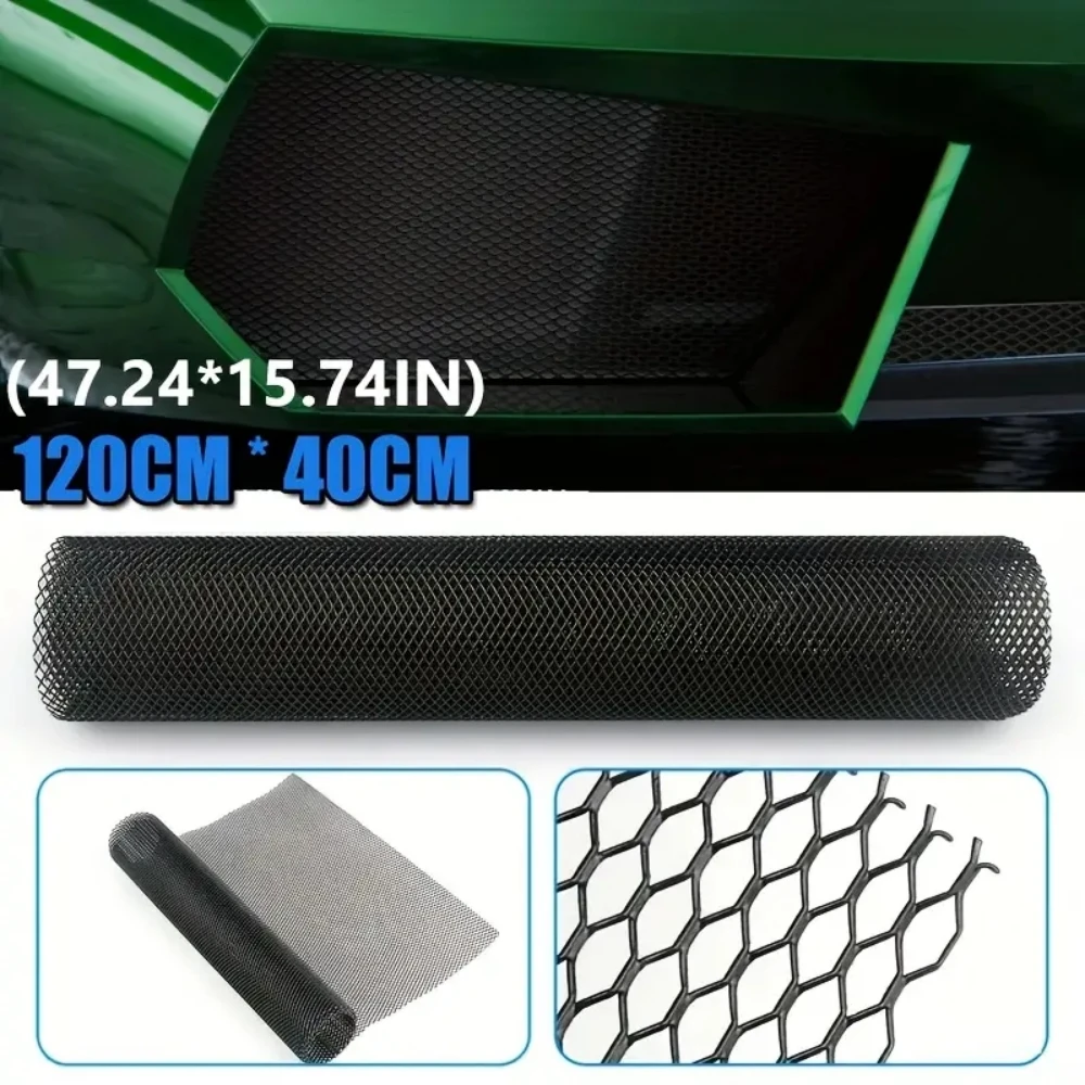 

Universal Hood Vent Racing Grills Grill 120X40cm Honeycomb Hexagon Mesh Grille ABS Plastic Spoiler Bumper Vents Auto Accessories
