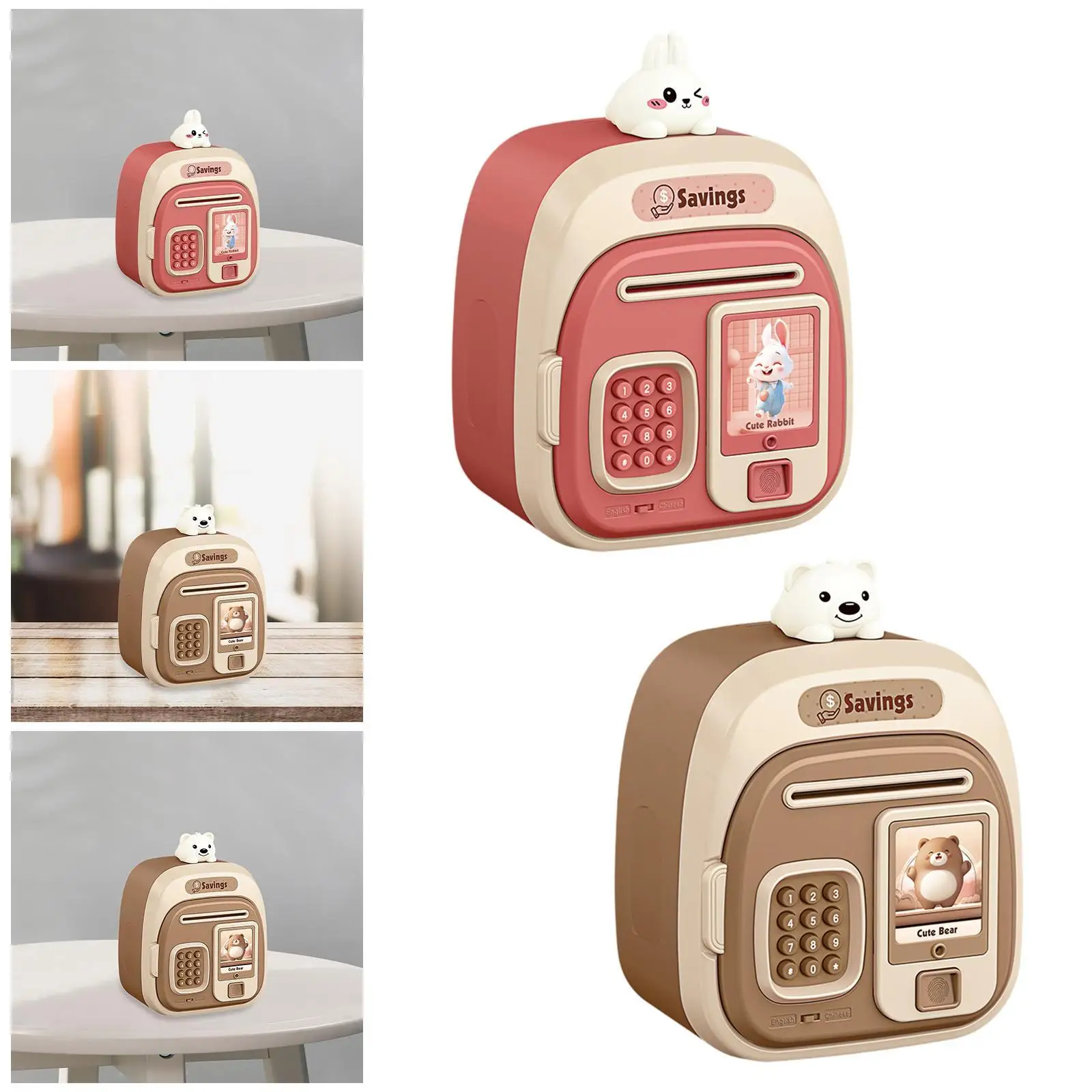 Boîte de rangement d'argent de grande capacité pour enfants, serrure de sécurité