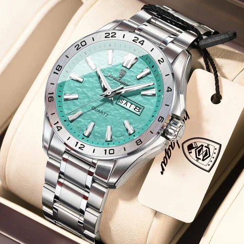 Imagen 2 del producto Reloj de Pulsera POEDAGAR para Hombre, Elegante, de Alta Calidad, Resistente al Agua, Luminoso, de Negocios, con Fecha, Semana y Cuarzo