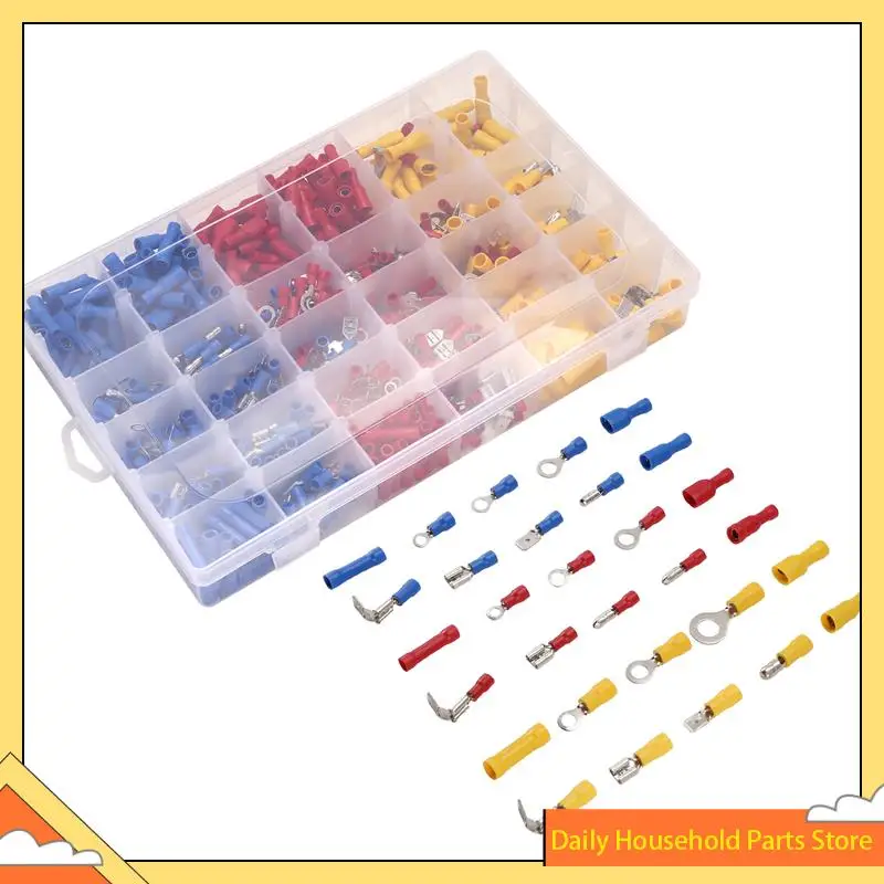 720Pcs Cable Lugs Assortment Kit Wire Flat Female And Male Insulated Electric Wire Cable Connectors Crimp Terminals Set HOT!