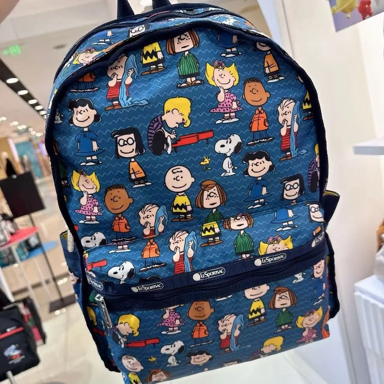 Рюкзак Kawaii Cartoon Snoopy Peanuts с принтом Lesportsac, нейлоновый, большой вместимости, для студентов, школьный, женский, повседневный, дорожный, городской рюкзак