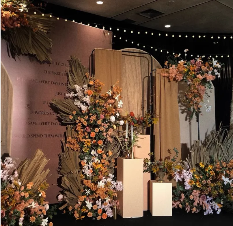 Wedding Welcome Area Sign Iron Frame Stand Acrylic DIY Panel Stage Background Arch Flower Birthday Party Balloon Hanging Rack