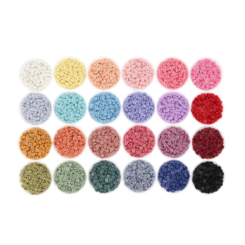 6mm Mini Buttons Colorful 4 Holes Doll Clothes Button for DIY Crafts Card Making Scrapbooking Wedding Garment Sewing Accessories