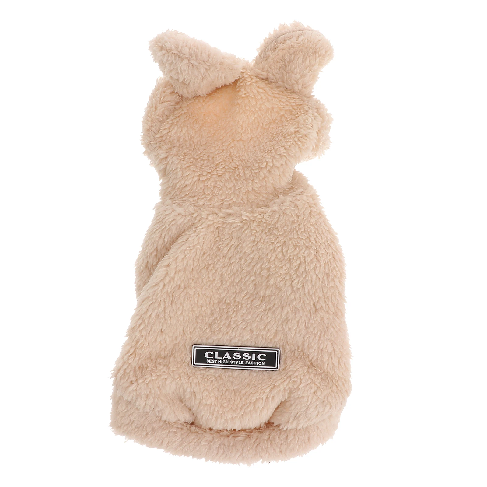 

Cute Bear Ears Dog Clothes Winter Warm Pet Apparel Small Dog Sweater No Sleeve Buckle Closure Hooded Coat Outdoor Christmas