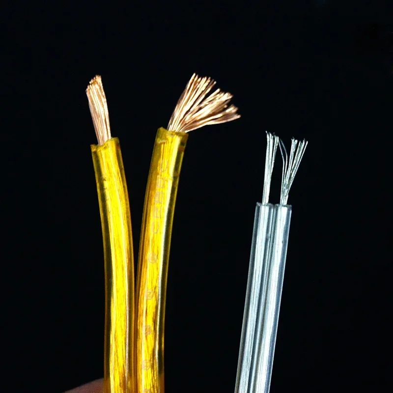 10 Meters Electrical Wires Transparent Parallel Line 2 Cores Flat Cable For Chandelier Lighting Table Lamp Crystal Copper Line