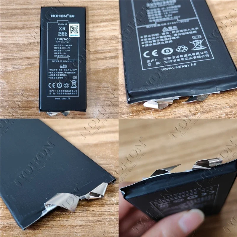 NOHON Phone Battery for iPhone XR XS Max 13 12 11 Pro Max Batteries Cell No Flex Cable BMS Repair Battery Health Bateria