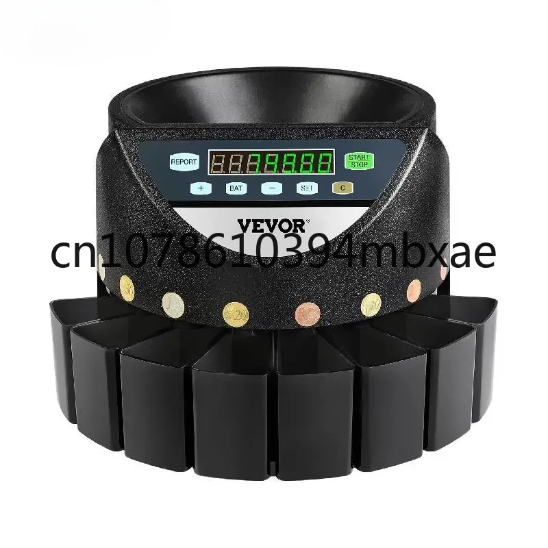 

300 Coins/Min Euro Coin Sorter Counter Professional Electric Automatic Machine LED Display for School Shop Bank Commercial