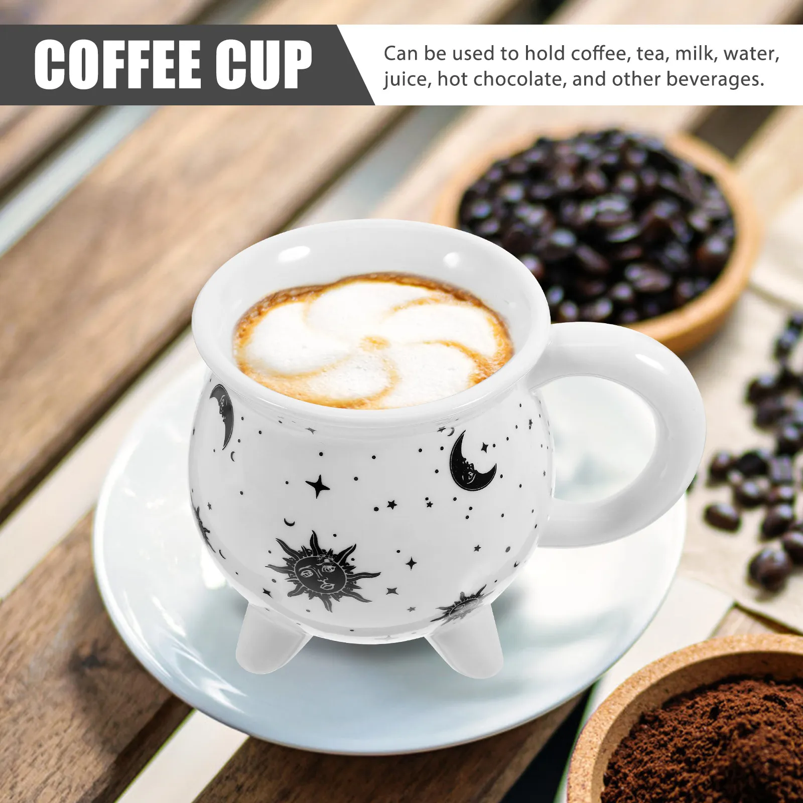 Ceramic Cauldron Mug Witch Themed Coffee Cup Glossy Finish Simple Elegant Design Versatile for Tea Hot Chocolate Water Juice