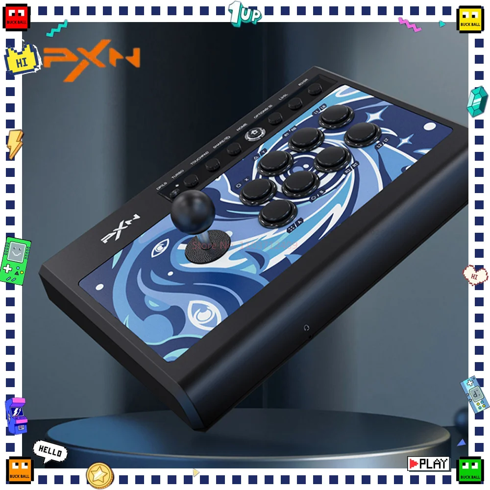 

PXN 008 Arcade Game Rocker Domestic Fighting Game Machine KOF Tekken Game Controller For PC PS4 NS Android Phone Pad Accessories