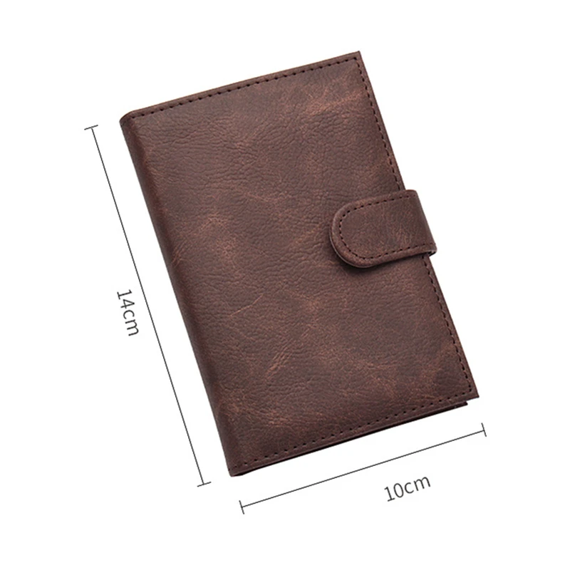 Vintage Hasp Passport Cover PU Leather Wallet para homens e mulheres, acessórios de viagem, ID e cartão de crédito, bolsa de bolso portátil