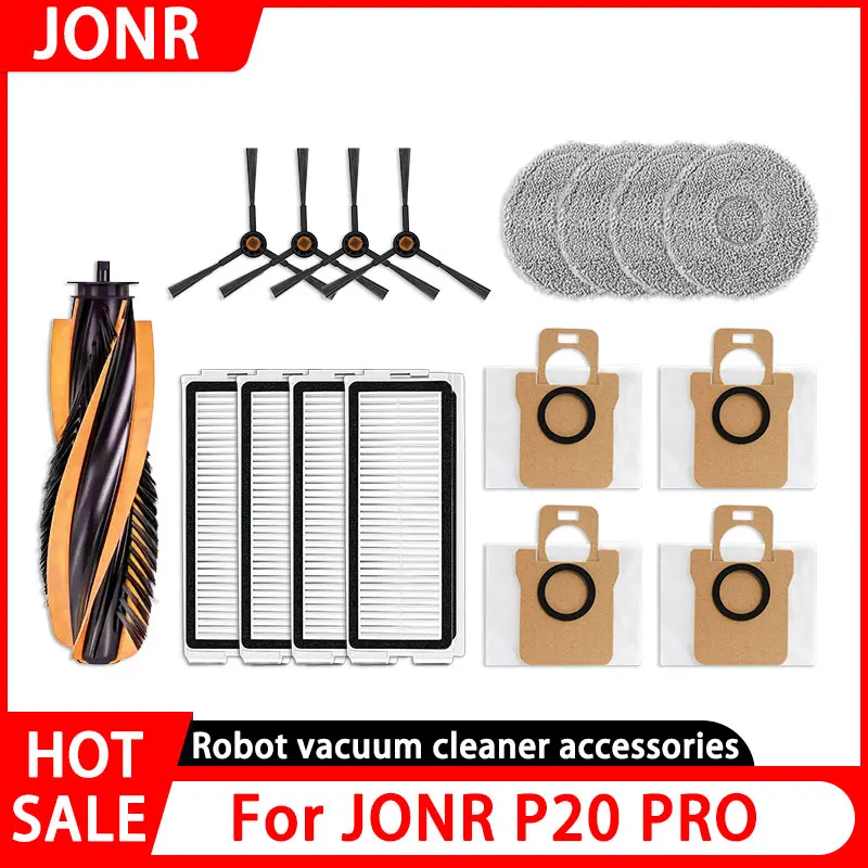 For JONR P20 PRO / T5 Pro Robot Vacuum Cleaner Accessories Main Side Brush Hepa Filter Mop Cloth Replacement