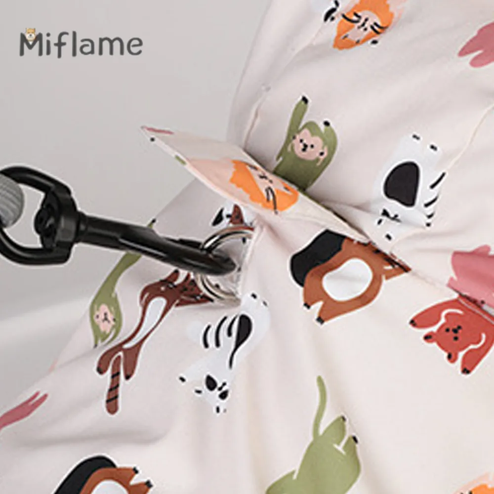 Miflame Cute Puppies Waterproof Raincoat French Bulldog Schnauzer Bear Print Pet Clothes Summer Thin Dog Coat Small Dog Raincoat