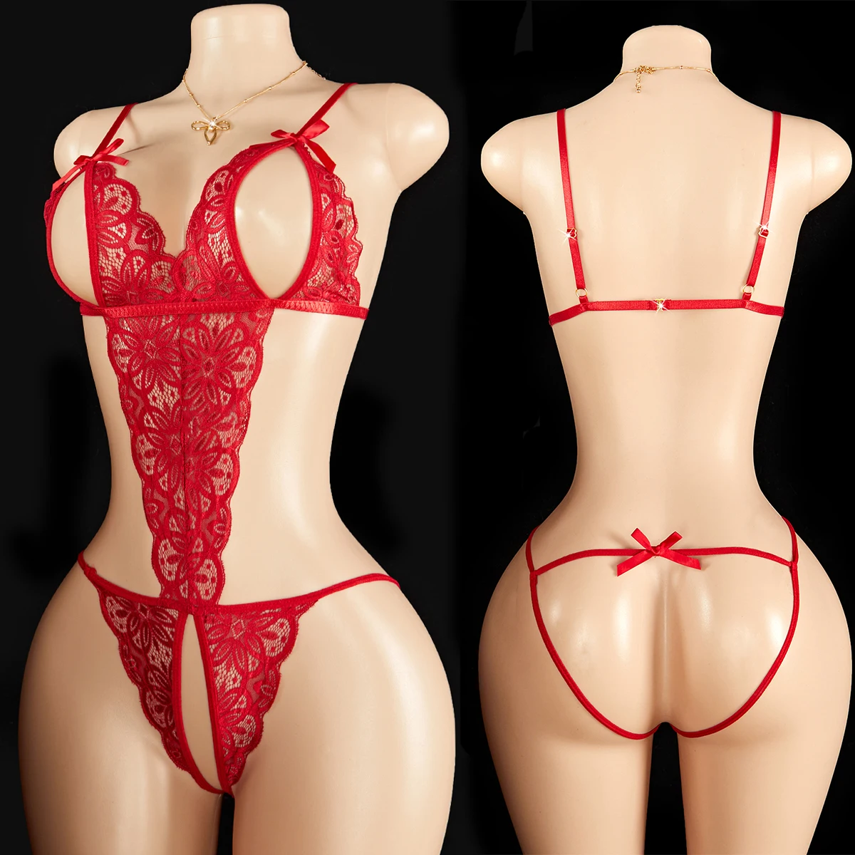 Vrouwen bodysuit crotchless sexy verleiding volwassen open kruis erotische lingerie pyjama kant sex bodysuit v-hals mini hot ondergoed