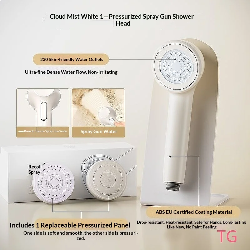 Firgood High Pressure Shower Head, Soft Cloud-Touch Kids Shower, Multifunctional Anti-Clogging
