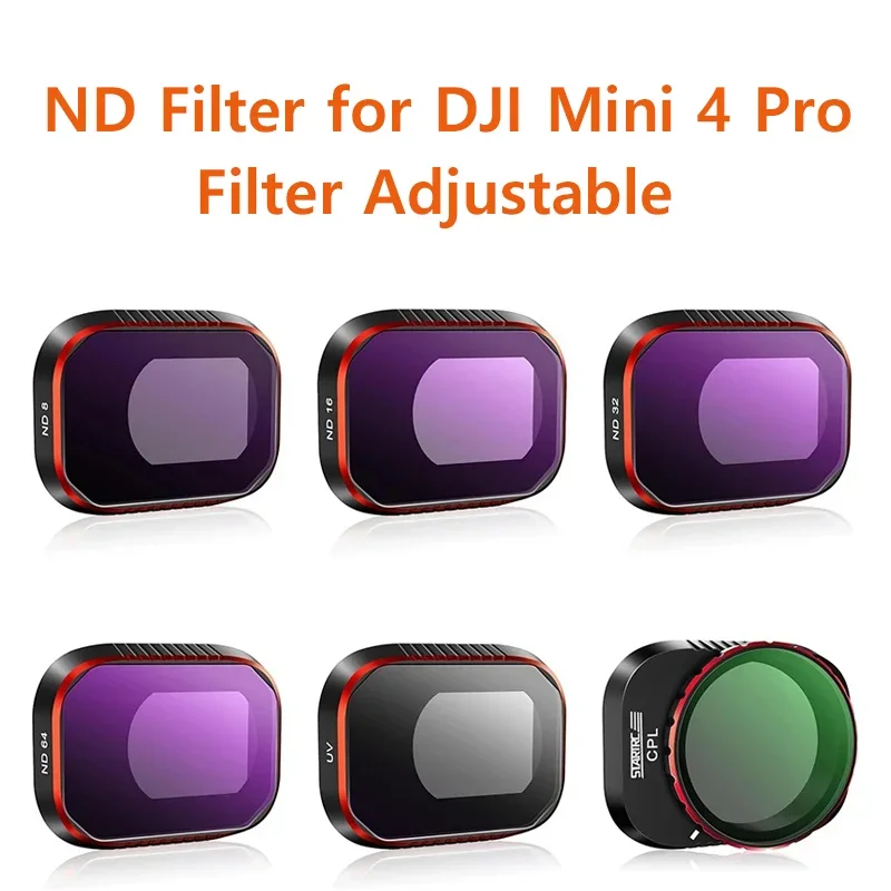 

STARTRC ND Filter for DJI Mini 4 Pro Filter Adjustable Rotating Optical Glass Lens MCUV Nd 4/8/16/32-PL Filter Set Accessories