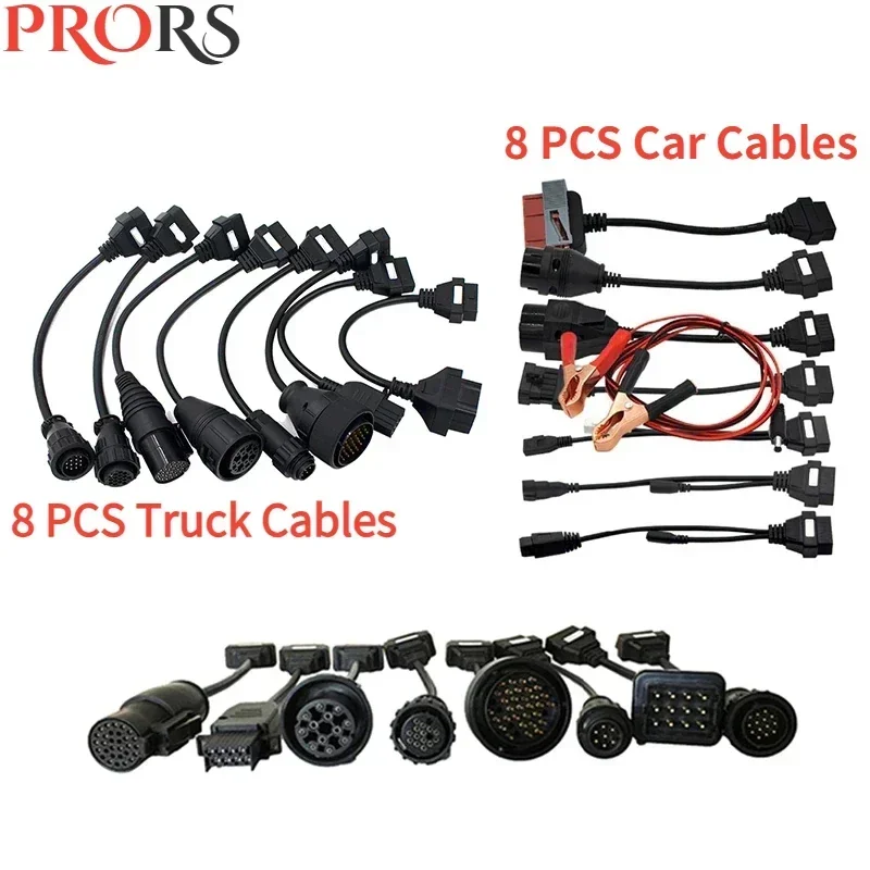 

Quality OBD2 Converter Cable Full Set 8 PCS Car/Truck Cables for TCS PRO Diagnostic Reader Interface Connector Diagnostic ToolS