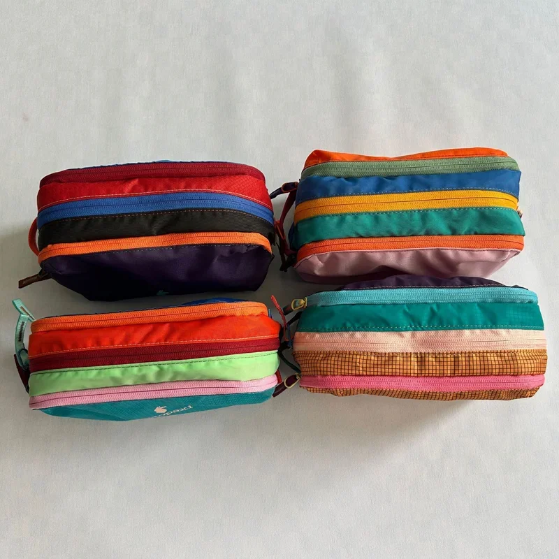 وضع السفر في الهواء الطلق حقيبة تخزين حقيبة مكياج ملونة منسوجة صديقة للبيئة