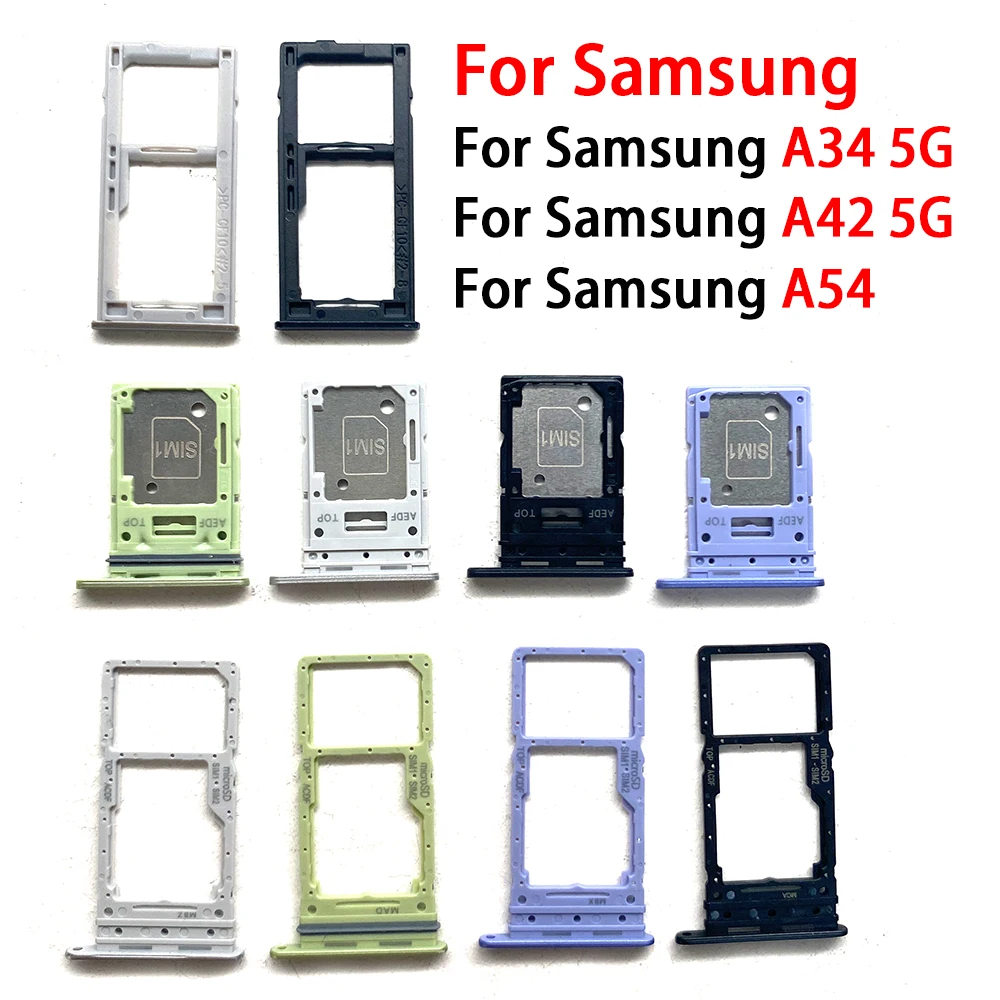 Tarjeta Sim Dual para Samsung A34, A42, 5G, A54, ranura para tarjeta Sim, soporte para bandeja, lector de tarjetas Sim, piezas de repuesto + Pin