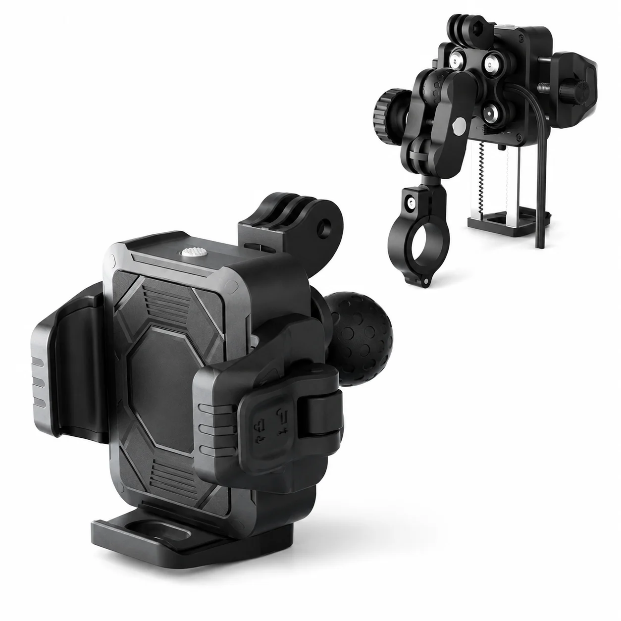 Mini Motorcycle Phone Holder Vibration Dampener Quick Release Handlebar Mirror Mount GPS Navigation Bracket for Scooter ATV
