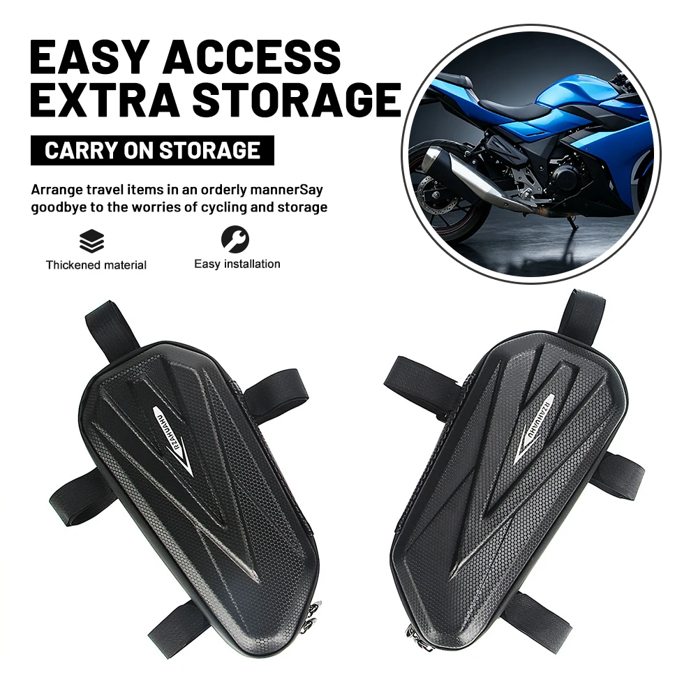 Impact Resistant Hard Shell Motorcycle Frame Mounted Pannier Universal Factory Direct Motorbike Side Tool Organizer Luggage Bag