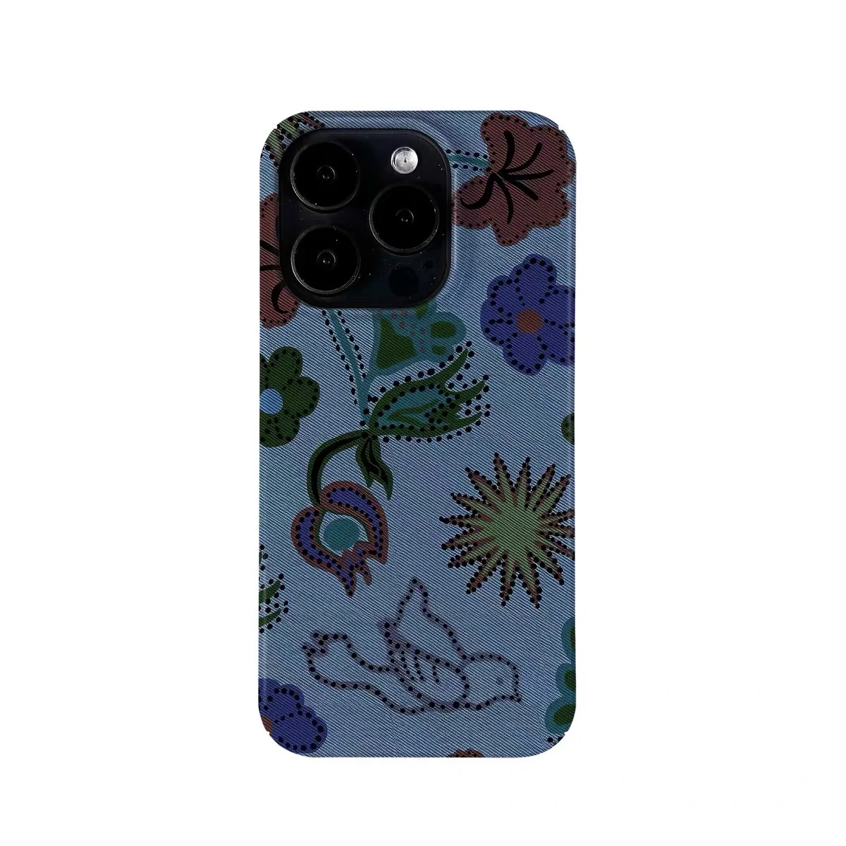 

Ins Korean Dark Blue Flower Bird Phone Case for IPHONE 17 Air 16E 15 PROMAX 14 15 16Plus 13 12 MINI 11PRO XR Acrylic Phone Cover