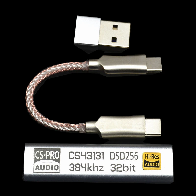 HiFi CS4313 DSD256 DAC ถอดรหัส USB 32Bit 384KHz Type-C ถึง3.5มม.Audio Amp สำหรับ win10 iPhone Ios Android