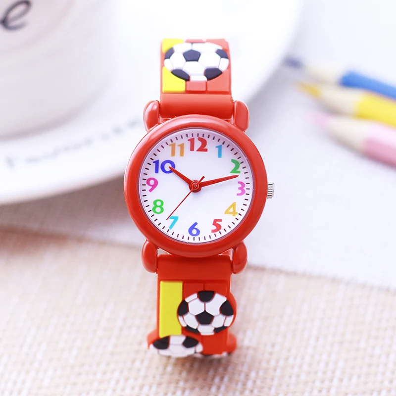 little boys children's football soccer soft strap wristwatches colorful digital quartz sports watches for kids birthday gifts