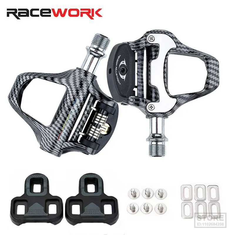 

Велосипедная педаль RACEWORK из углеродного волокна, подходит для Keo, профессиональные велосипедные педали с самоблокировкой, дорожная Ультра-быстрая педаль