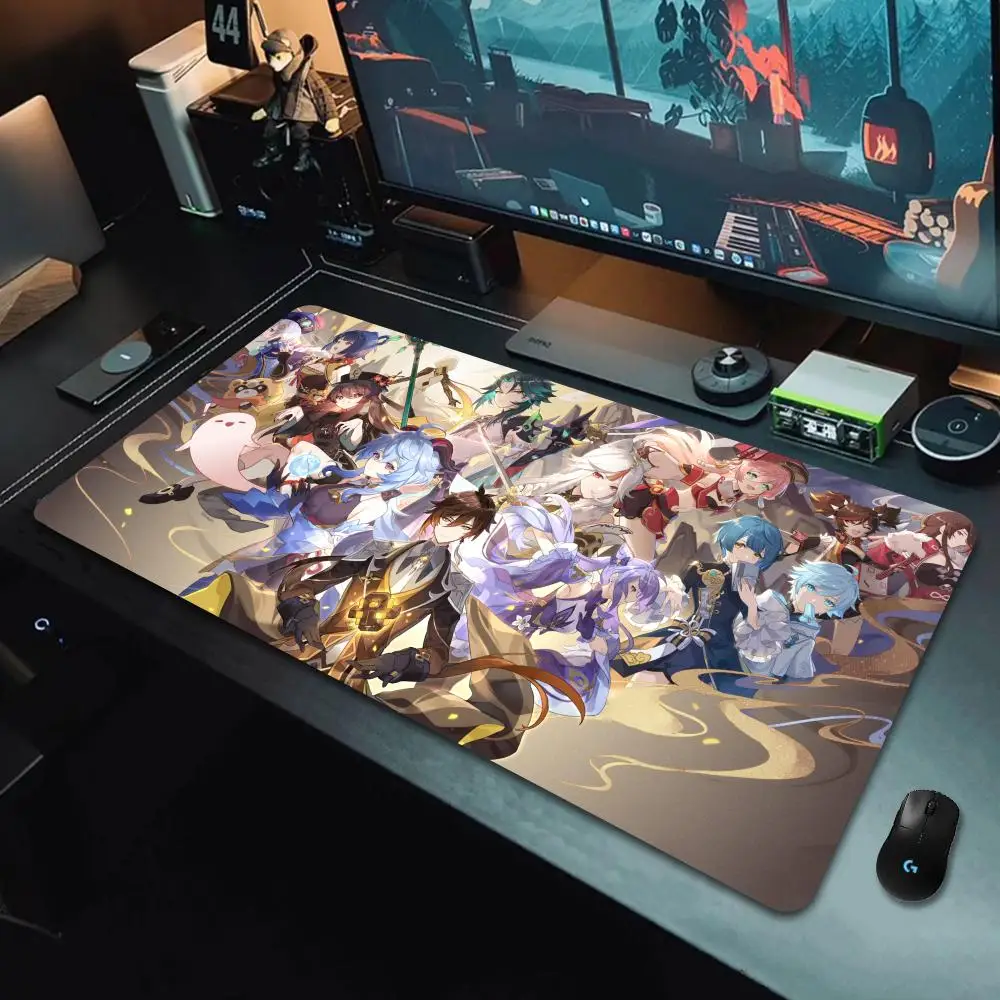 

Милый коврик для мыши в стиле аниме для девочек, резиновый коврик для мыши высокой четкости, большой размер, игровой коврик для ПК, настольный коврик, коврик Genshin Impact Pad