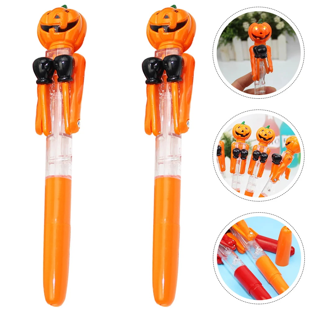 

2 Pcs Gel Pen Kids Pens Funny Adorable Pumpkin Ballpoint Students Awards Portable Toy for Kindergarten