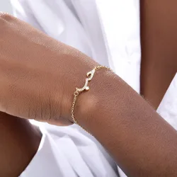 1PC Simple Light Luxury Glamour Zirconia Arabian Love Declaration Bracelet