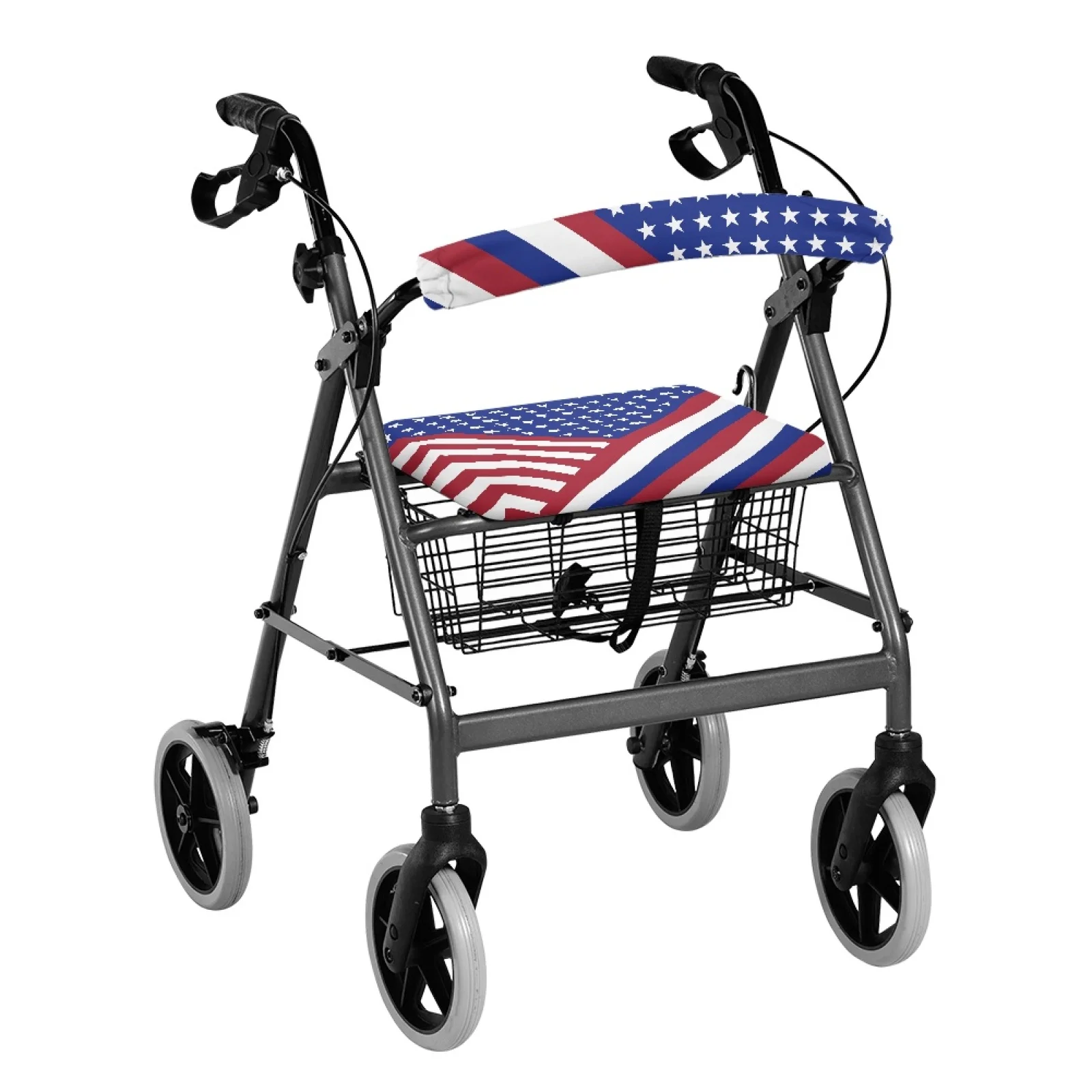 Coloranimal Easy to Install Non-Slip Fit 2 Pcs Walker Seat Cover for Women Friends for Street Scenes American Flag
