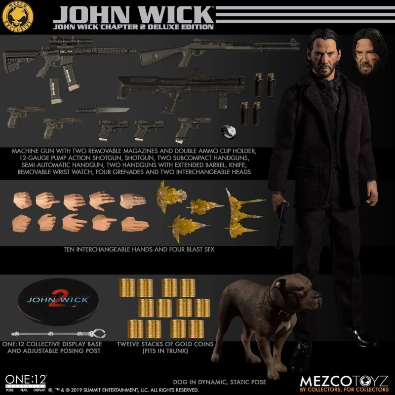 In Stock Mezco Ant One: 12 Fast Pursuit Of John Wick Limited To Killing Gods Gift