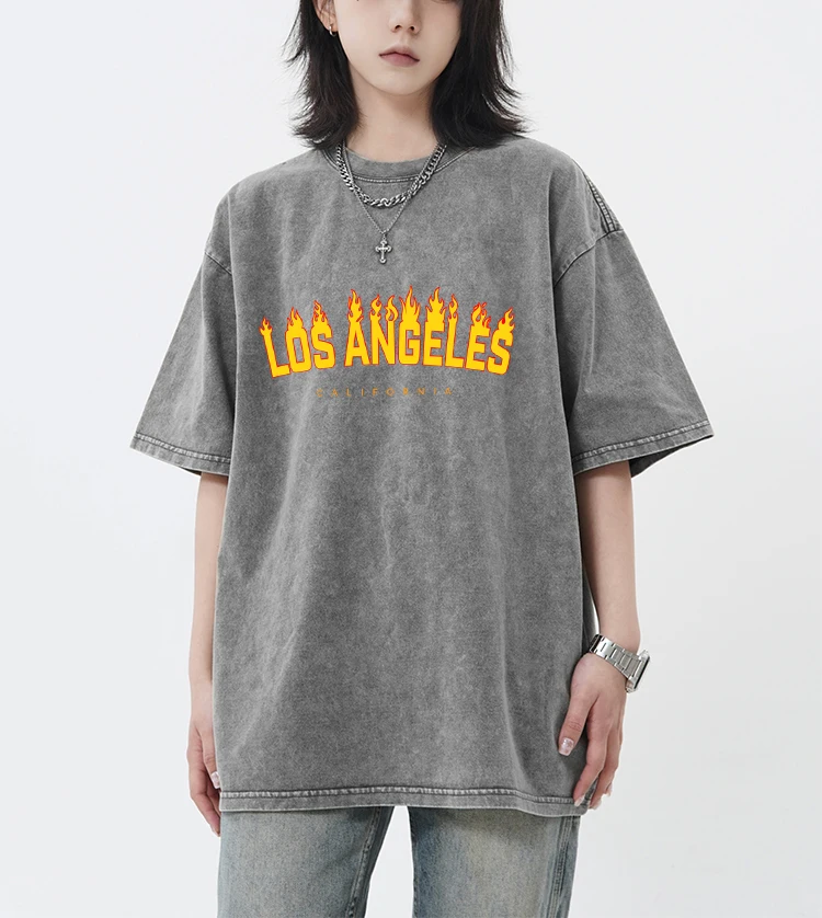 

LOS ANGELES персонализированная женская футболка с надписью, летние футболки с круглым вырезом, хлопковая одежда унисекс, дышащая одежда с коротким рукавом