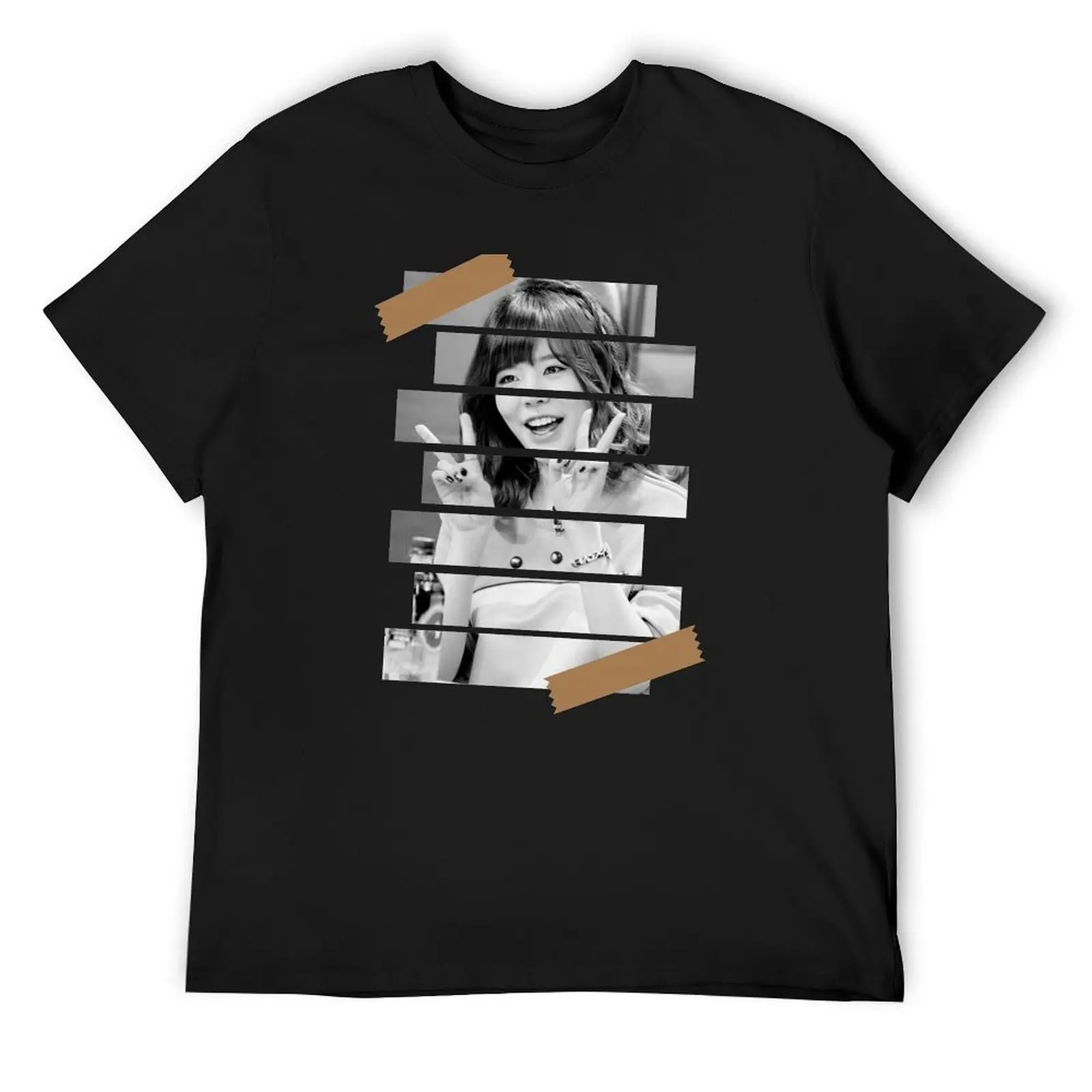 

Lee SoonKyu Girls Generation SNSD Sunny Korean Kpop Monochrome Stripe Design T-Shirt vintage Louboutins mens t shirts