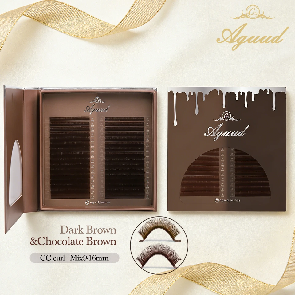 

Aguud 32Rows Light Dark Brown Eyelash Extension 5d Mink Individual Lashes High Quality Color Natural Korean Eyelash Makeup Cilia