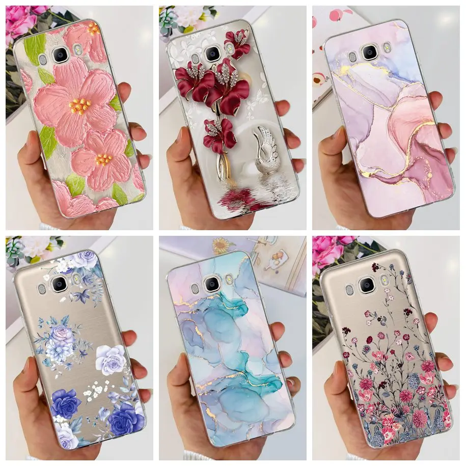 For Samsung Galaxy J5 2016 Case Silicone Soft TPU Fashion Flower Cover For Samsung J5 2016 J510F J510G F Coque Clear Fundas 5.2\