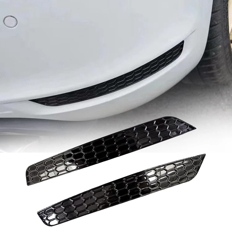 1Pair Rear Bumper Honeycomb Reflector Cover Trim Styling For VW Golf 6 GTI Rear Bar Tail Fog Light Strips Sticker Glossy