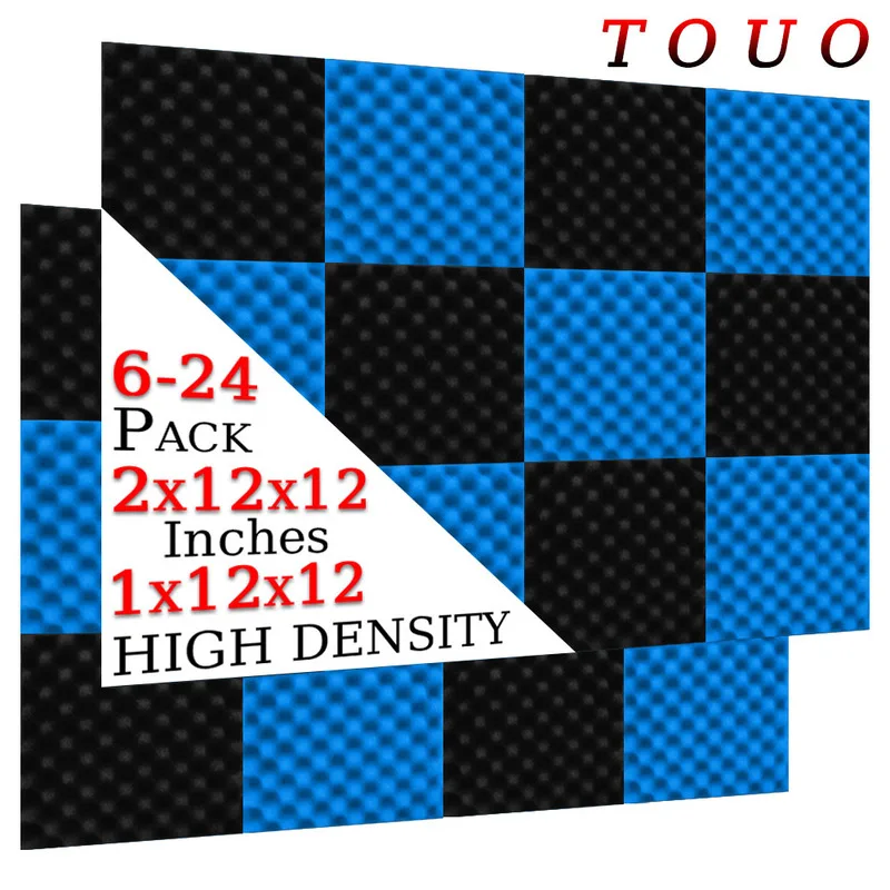 

TOUO 6/12/24 Pcs Egg Cotton Acoustic Foam High Density Sound Foam Studio Acoustic Treatment Bedroom Sound Absorbing Material